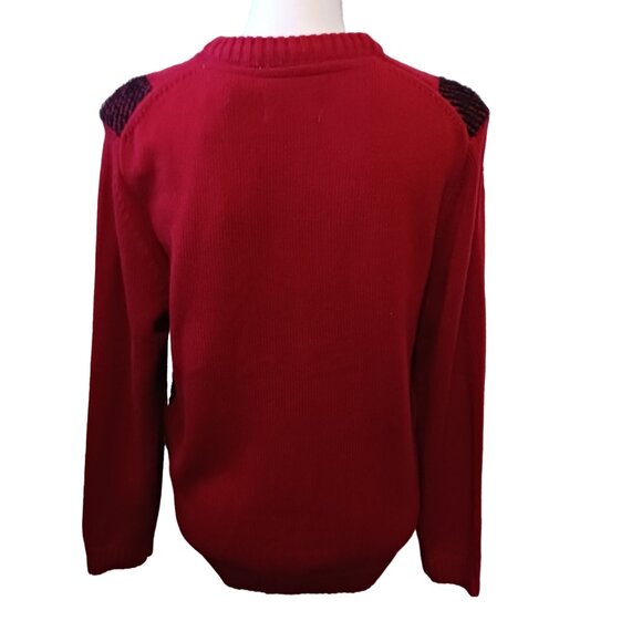 NEW Weatherproof Vintage Buffalo Check Crew Neck Sweater Black & Red Size L - Picture 5 of 11
